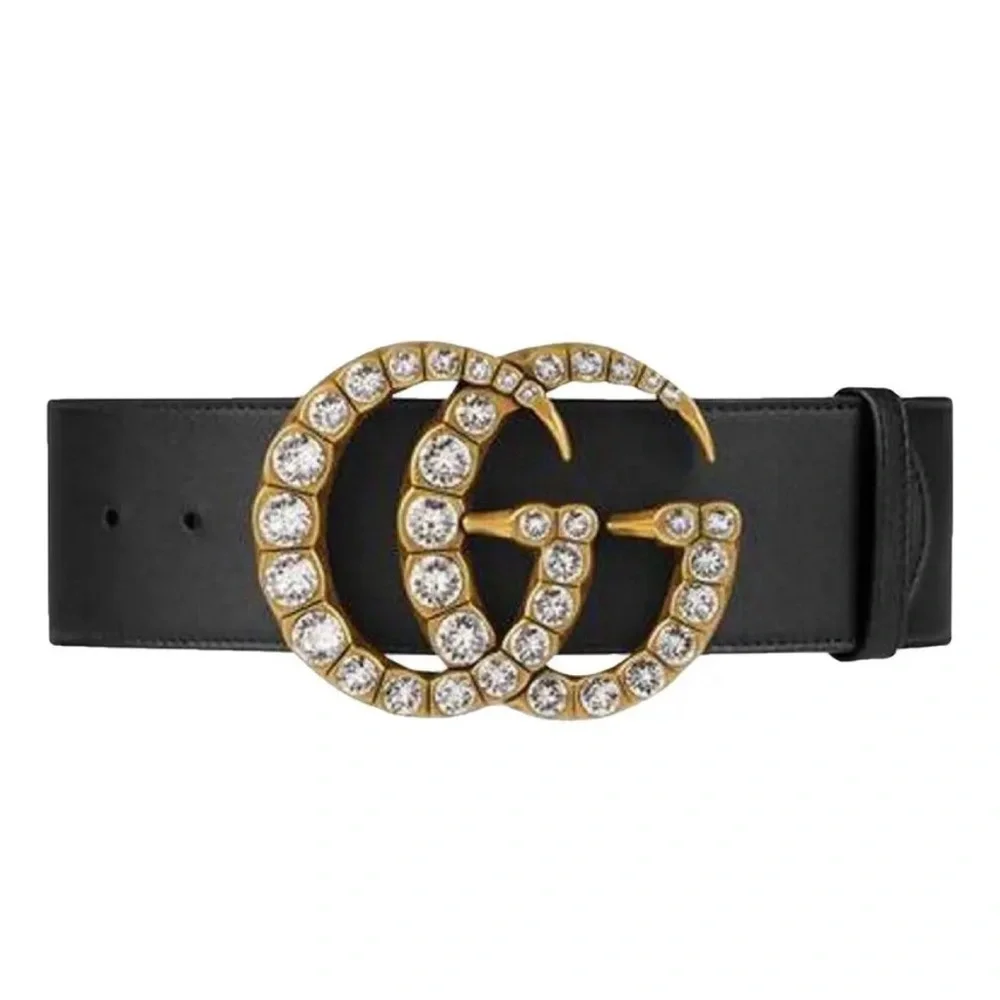 Gucci Extra Wide Crystal GG Marmont Belt. - Picture 3 of 7